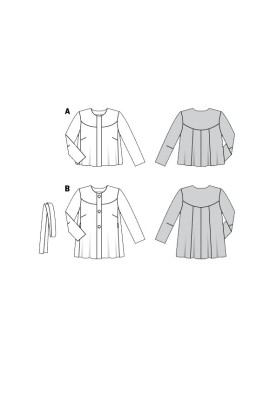 Pattern Short jacket with rounded yokes (Burda 2/2020, pattern number 6182 A)