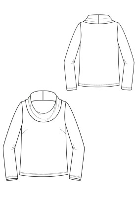 Pattern Straight-cut pullover with a wide collar-collar (I love to sew 4/2019, pattern number 118)