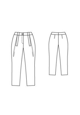 Pattern Pants of a tapered cut with pleats (Burda 1/2010, pattern number 106 A)