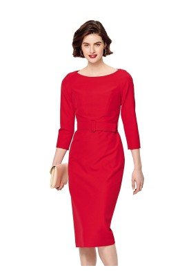 Pattern Sheath dress with belt (Burda 2/2020, pattern number 6165 A)