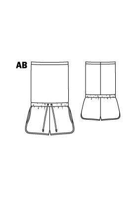 Выкройка Комбинезон короткий из трикотажного полотна с пайетками (Burda 7/2011, № выкройки 108 A)