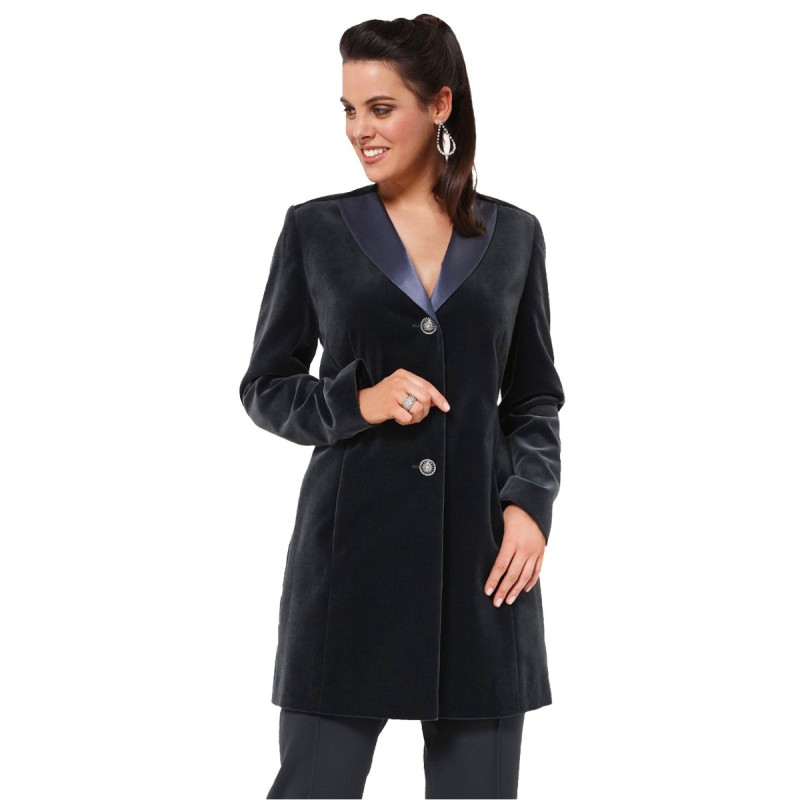 Pattern Velvet jacket with...