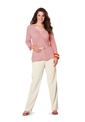 Pattern Straight-cut linen trousers with a patterned belt (Burda 1/2014, pattern number 6952 A)