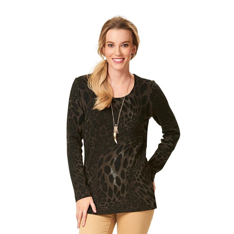 Pattern Pullover with long...