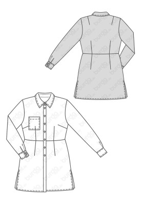 Tunic shirt cut pattern (Burda 2/2017, pattern number 6488 B)