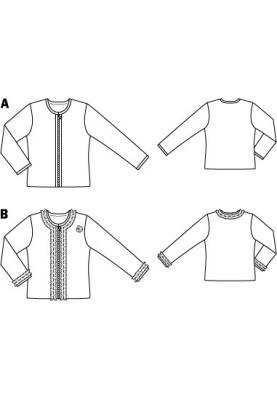 Pattern Knitted jacket with zipper (Burda 8/2011, pattern no. 120 A)