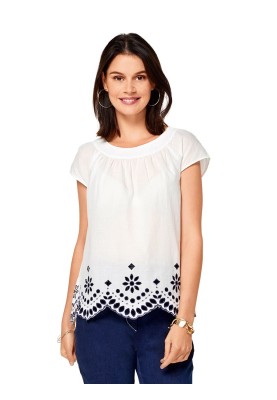 Pattern Blouse with scalloped bottom edge (Burda 1/2017, pattern number 6502 A)