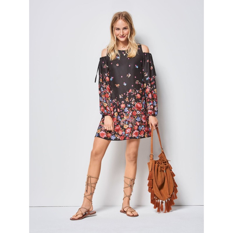 Pattern Dress with long...