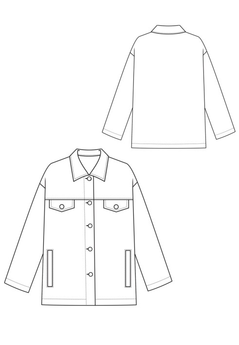 Pattern Corduroy straight-cut jacket (I love to sew 3/2019, pattern number 107)