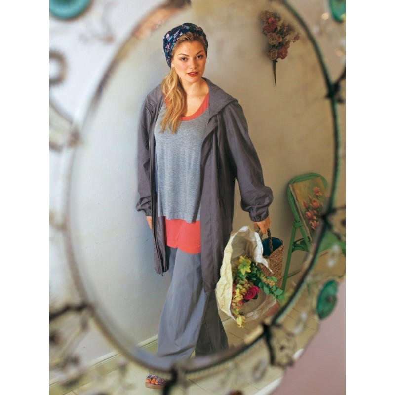 Pattern Wide-cut pants with...