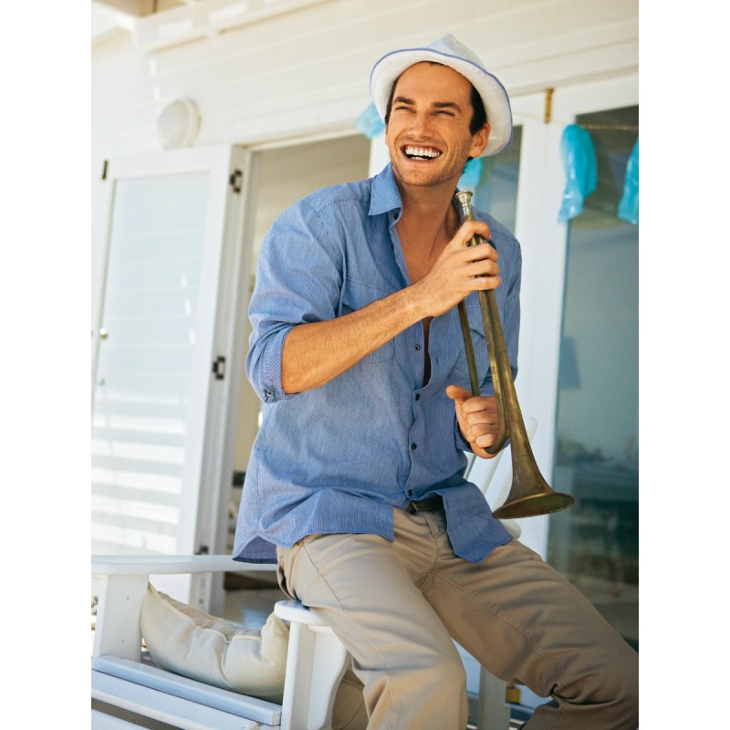 Pattern Cotton poplin shirt...