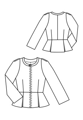 Pattern Jacket with basque and pleats on the sleeves (Burda 9/2020, pattern number 120 A)