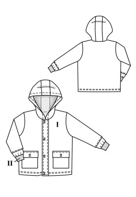 Викрійка Куртка з капюшоном і подвійною застібкою (Burda 3/2020, № викрійки 130)