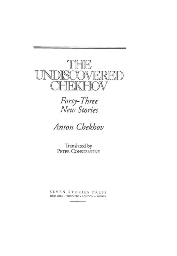 The Undiscovered Chekhov