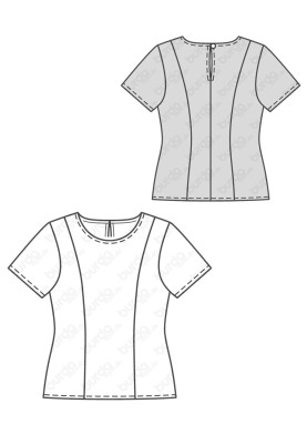 Pattern Short-sleeved fitted top (Burda 1/2017, pattern no. 6525 B)