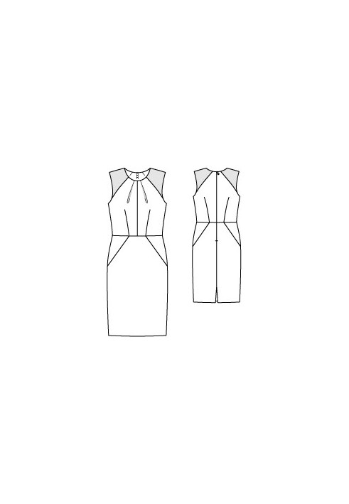 Pattern Sheath dress with shoulder yokes (Burda 8/2012, pattern number 120)