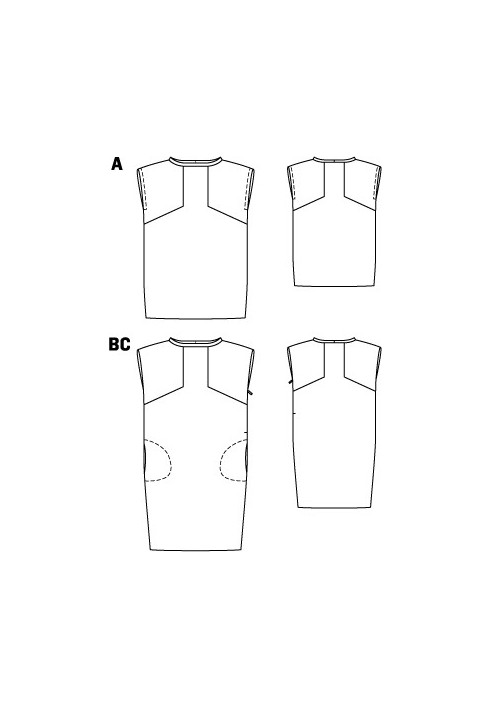 Выкройка Платье шелковое просторного кроя (Burda 2/2012, № выкройки 119 B)