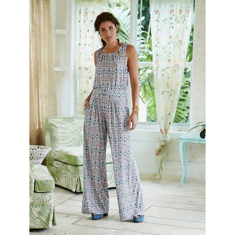 Pattern Overalls with wide...