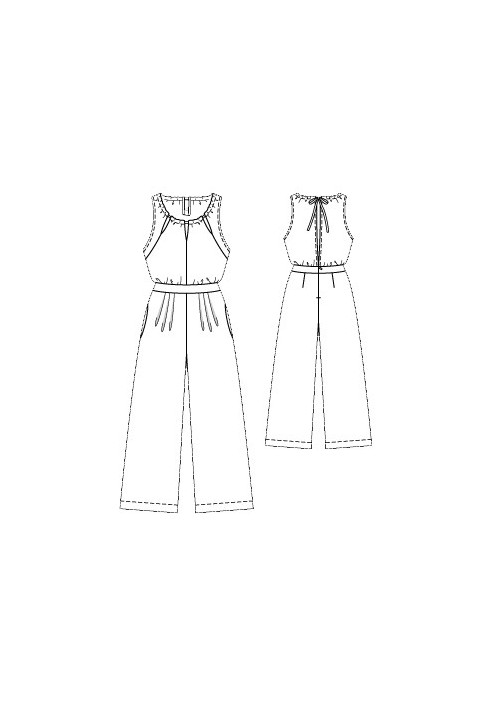 Pattern Overalls with wide legs and a slit on the back (Burda 4/2016, pattern number 112 V)