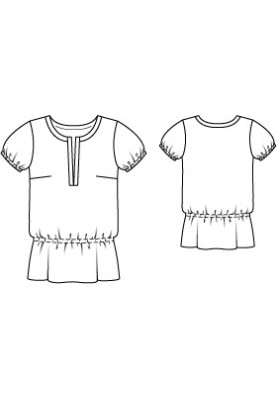 Pattern Straight-cut blouse with lantern sleeves (Burda 6/2012, pattern number 139)