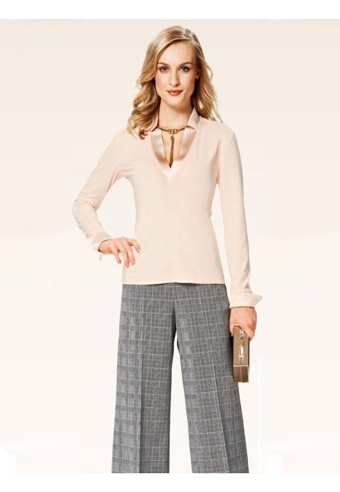 Pattern Slim fit pullover with satin details (Burda 2/2015, pattern number 6694 B)