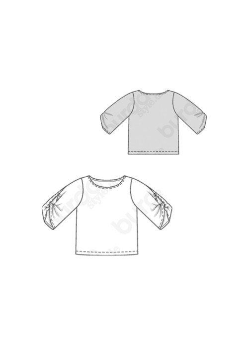 Pattern T-shirt with wide short sleeves (Burda 1/2020, pattern number 6246 A)