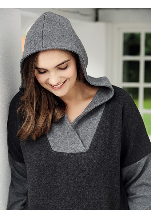 Pattern Dress-sweatshirt with a hood (I love to sew 4/2019, pattern number 120)