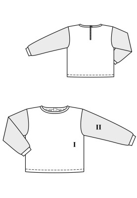 Pattern Straight-cut pullover with a fastener on the back (Burda 3/2019, pattern number 121)