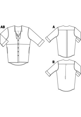 Викрійка Блуза-сорочка батистова просторого крою (Burda 4/2011, № викрійки 121 B)