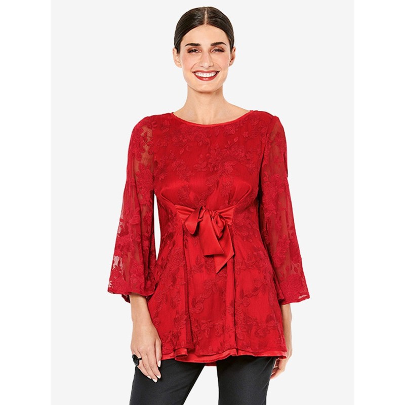 Pattern Lace blouse with...