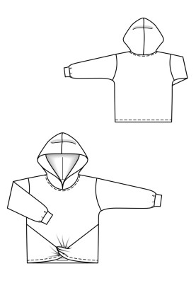 Anorak pattern with original drapery (Burda 8/2019, pattern number 131)