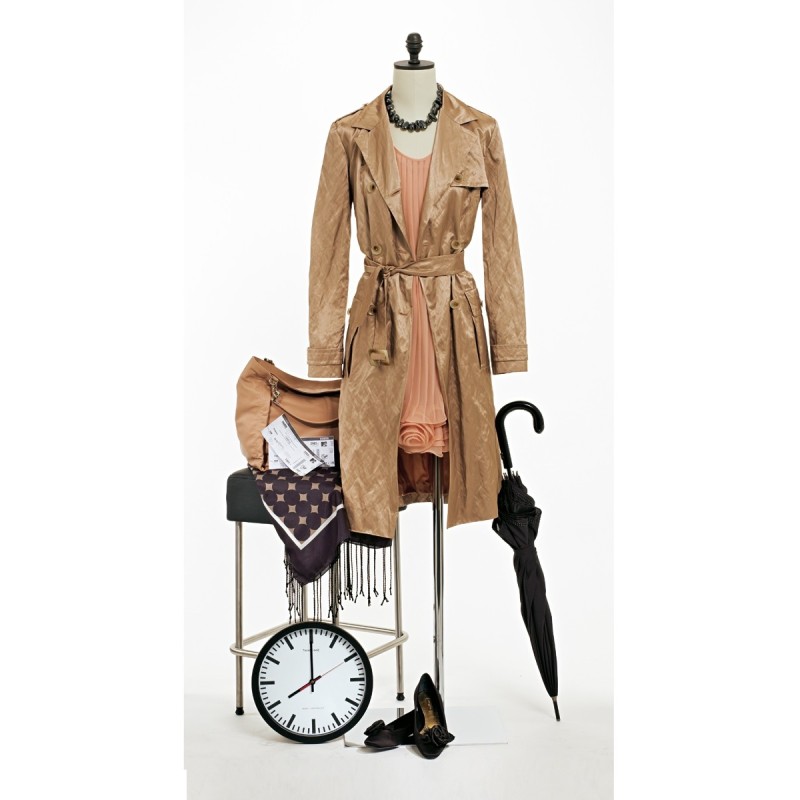Pattern Trench coat with...
