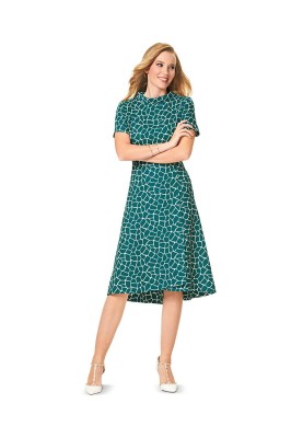 Pattern A cut-off dress with a wide stand-up collar (Burda 2/2016, pattern number 6565 A)