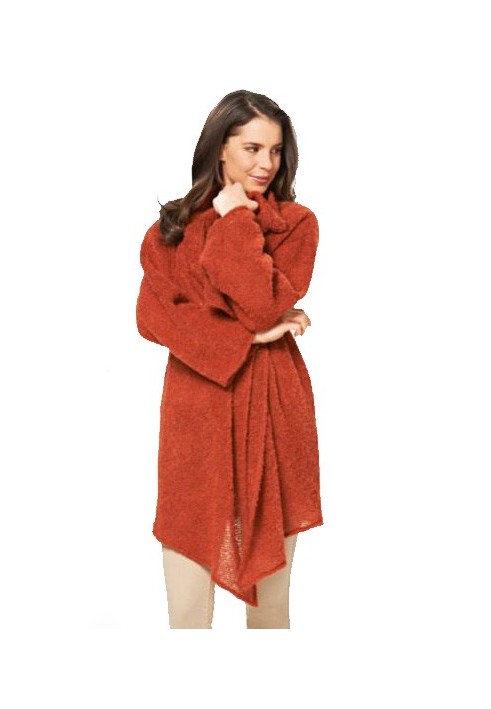 Long cardigan pattern with falling pleats (Burda 2/2015, pattern number 6738 A)