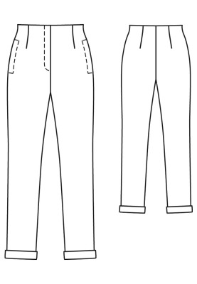 Pattern Pants-pipes with folds-arrows (Burda 3/2010, pattern number 125)