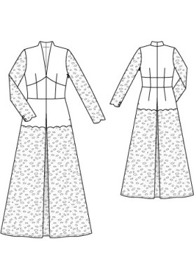 Pattern Wedding dress with a high collar (Burda 3/2012, pattern number 101)