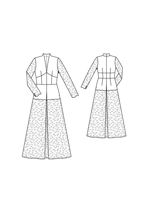 Pattern Wedding dress with a high collar (Burda 3/2012, pattern number 101)