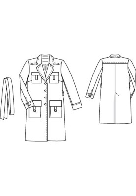 Pattern Short coat in the style of a trench coat (Burda 3/2011, pattern number 135)