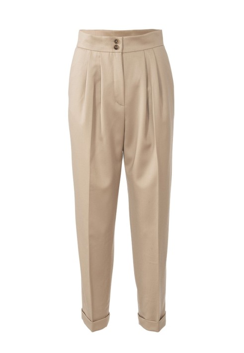 Pattern Pants with pleats at the waist and lapels at the bottom of the legs (Burda 9/2019, pattern number 119 A)