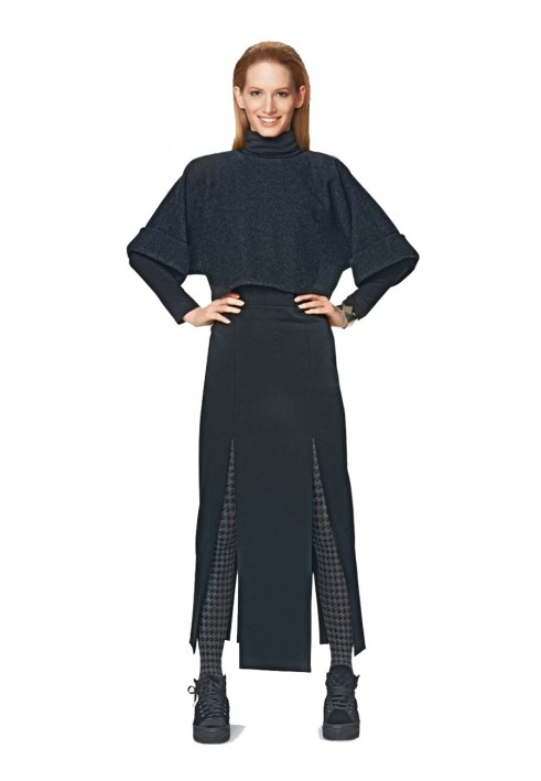 Pattern Skirt with an asymmetric wedge Godet (Burda 2/2014, pattern number 6854 C)