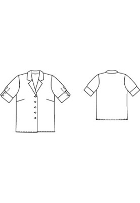 Pattern Blouse-shirt of straight cut with short sleeves (Burda 5/2012, pattern number 135)