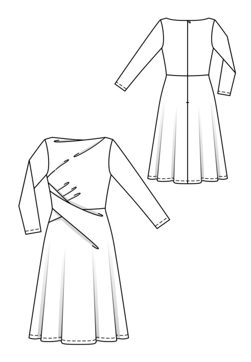 Pattern Dress cut-off with draperies (Burda 3/2019, pattern number 116 B)