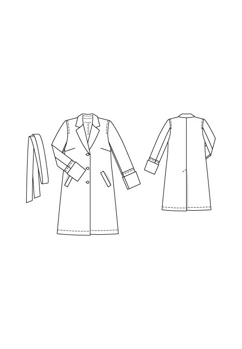 Pattern Single-breasted gabardine coat (Burda 8/2010, pattern number 136)