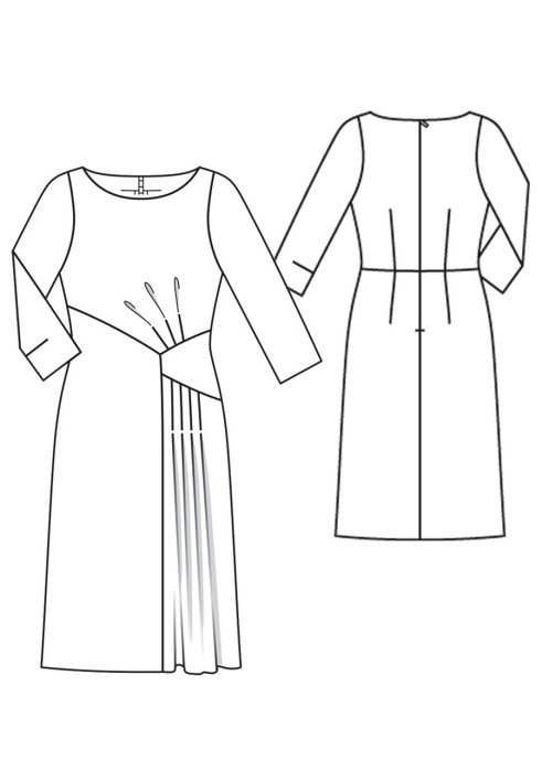 Pattern Dress with 3/4 sleeves with a figure yoke (Burda 12/2015, pattern number 110 A)