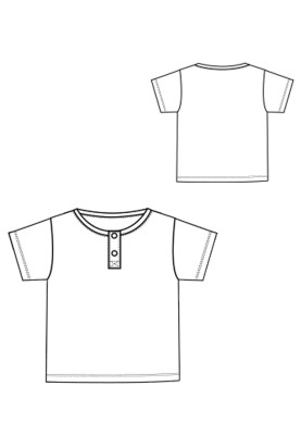 Pattern T-shirt with a polo button (I love to sew 2/2019, pattern number 125)