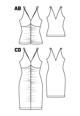 Выкройка Платье по фигуре трикотажное (Burda 5/2011, № выкройки 107 D)