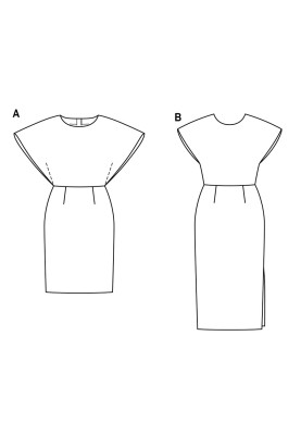 Pattern A cutaway dress with a deep cut on the back (Burda 1/2018, pattern number 6439 B)