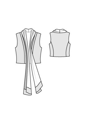 Pattern Velvet vest with scarf collar (Burda 8/2012, pattern number 117)