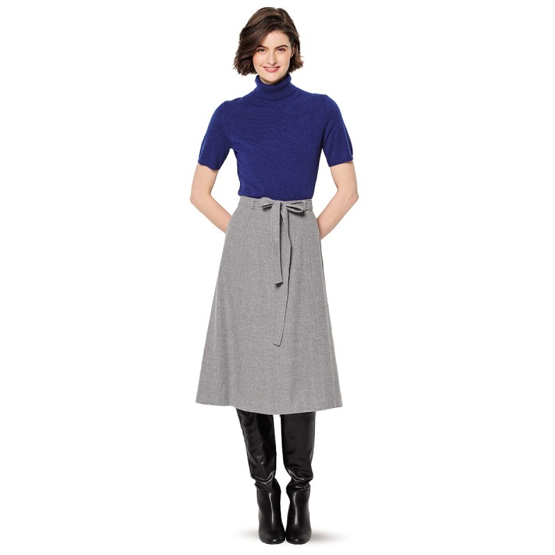 Pattern A-line skirt with...