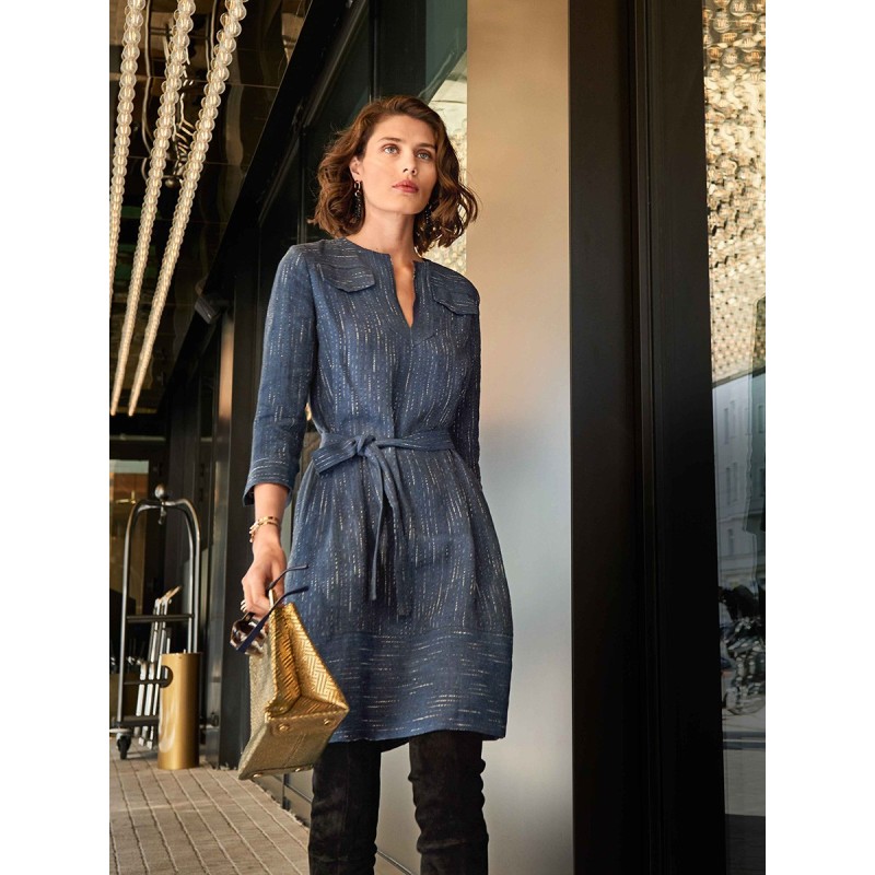 Pattern A-line linen dress...